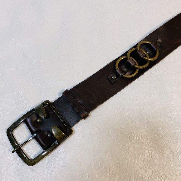 Marc Bernstein Handcrafted Brown Leather Belt M main image 4